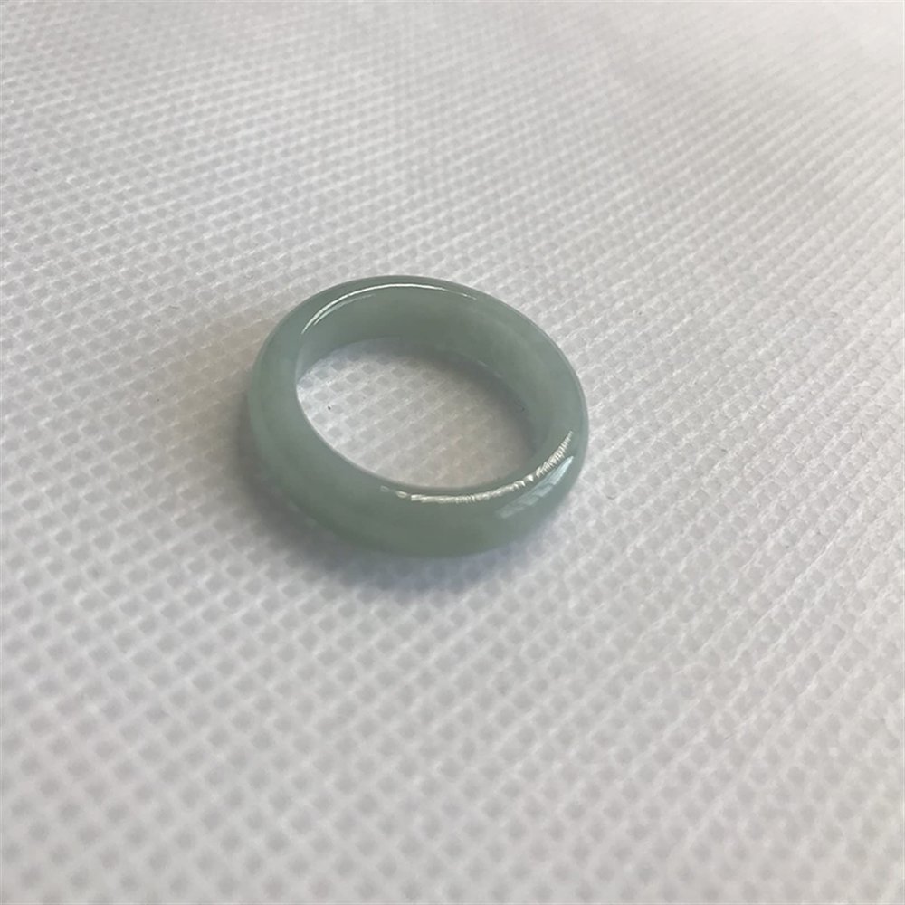 CAOMIAN Myanmar Natural Jade A Jade Ring Glutinous Ice Ring Ring for Men and Women Couple Jade Ring Ring