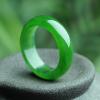 CAOMIAN Natural Hetian Jade Jasper Ring Ring Spinach Green Without Cracks Jasper Ring Bracelet Jade Jade (Size : 21mm) view 1