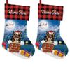 MALIHONG 2 Pack Custom Name Christmas Stocking with Funny Dog Chihuahua in The Chimney Santa Gifts Pack for Xmas Party Holiday Decoration Christmas Tree Fireplace Hanging 14.4" view 1