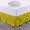 Pinch Pleated Bed Skirt - 100% Cotton 800 Thread Count 1 Piece Pinch Pleated Bed Skirt 18" Drop Length/Fall Length Bed Skirt (Full Size, Yellow Solid) view 1