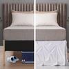 Pinch Pleated Bed Skirt - 100% Cotton 800 Thread Count 1 Piece Pinch Pleated Bed Skirt 18" Drop Length/Fall Length Bed Skirt (Full Size, Yellow Solid) view 2