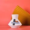 Ceramic Joe Geometry Hand-Painted Ceramic Vase Hand-Made Modern Style Home Dining Room Bedroom Flower Arrangement Art Table Decoration (B-7.8in) view 2