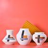 Ceramic Joe Geometry Hand-Painted Ceramic Vase Hand-Made Modern Style Home Dining Room Bedroom Flower Arrangement Art Table Decoration (B-7.8in) view 4
