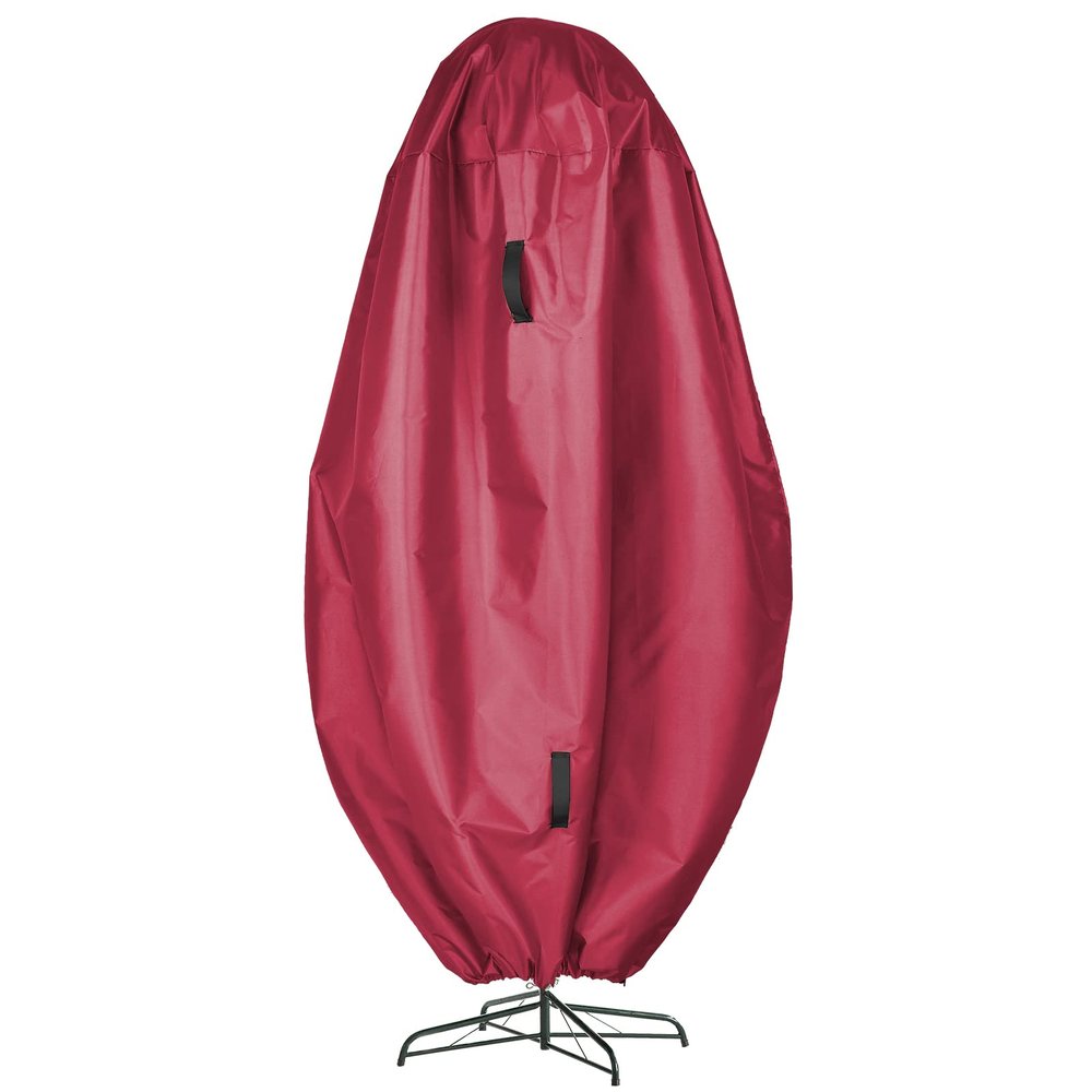 JFBUCF Upright Christmas Tree Storage Bag, Fits 9 FT Tree Dust Cover Bag, Oxford Cloth Holiday Tree Bag with Zipper & Drawstring for Artificial Tree, Red