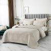 BDMFJY Bedspread Quilt Set King - 3 Piece Luxury Embroidered Quilted Comforter Bedspreads Coverlet Lightweight Bedcover Warm Bedding Set All Season Quilts,Beige,250x270 cm view 2
