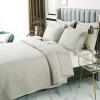 BDMFJY Bedspread Quilt Set King - 3 Piece Luxury Embroidered Quilted Comforter Bedspreads Coverlet Lightweight Bedcover Warm Bedding Set All Season Quilts,Beige,250x270 cm view 3