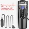 12V 24V Portable Car Heating Cup Stainless Steel Water Warmer Bottle Car Kettle R9CC black view 2