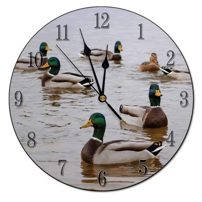 godblessign Bantam Ducks Clock 10 Inch Silent Wall Clock, Style-4, Unisex