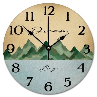 godblessign Dream Big Mountains Wall Clock Unique Nursery Decor Lake House