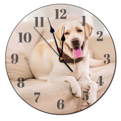 godblessign Labrador Retriever Wall Clock Yellow Lab Dog Wooden Wall Clock