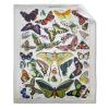 ARTBLANKET Vintage French Butterfly Moth Throw Blanket Fannel Fleece Super Soft Funny Blanket Travel Throw Blanket for Bed Couch Sofa 120x90 in for Family view 1