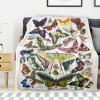 ARTBLANKET Vintage French Butterfly Moth Throw Blanket Fannel Fleece Super Soft Funny Blanket Travel Throw Blanket for Bed Couch Sofa 120x90 in for Family view 2