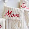 K-MLICE Personalized Christmas Stockings 6 Pack Embroidery Name for Family Custom Xmas Stocking Fireplace Farmhouse Rustic Christmas Ornaments for Home Decoration White Red Green Mantle Gift Holiday view 3
