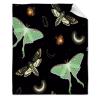 ARTBLANKET Luna Moth Throw Blanket Fannel Fleece Super Soft Funny Blanket Travel Throw Blanket for Bed Couch Sofa 120x90 in for Family view 1