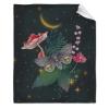 ARTBLANKET Mushroom Night Moth Throw Blanket Fannel Fleece Super Soft Funny Blanket Travel Throw Blanket for Bed Couch Sofa 120x90 in for Family view 1