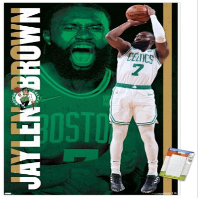 Trends International NBA Boston Celtics - Jaylen Brown 21 Wall Poster, 22.375" x 34", Premium Poster & Mount Bundle