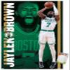 Trends International NBA Boston Celtics - Jaylen Brown 21 Wall Poster, 22.375" x 34", Premium Poster & Mount Bundle view 1