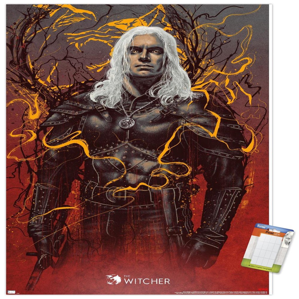 Trends International Netflix The Witcher Season 2 - Geralt of Rivia Wall Poster, 34L x 22.4W, Premium Poster & Mount Bundle