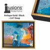 Creative Mark Illusions Floater Frame For 3/4" Deep Canvases - 20x24 Antique Gold/Black - No Glass or Backing - Wood Composite Floating Illusion Frame for Canvas Paintings- With Hanging Hardware view 3