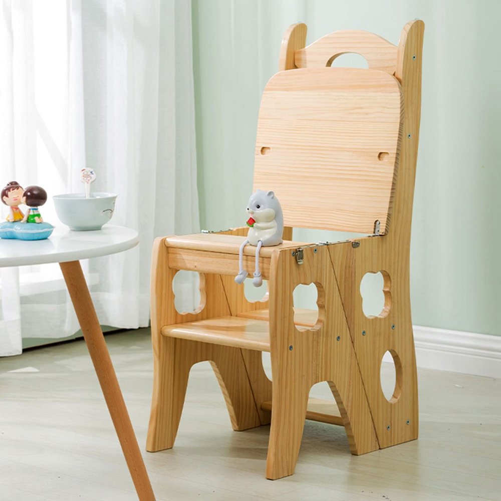 Portable Wooden Stepladder Multifunction Library Steps Bookshelf Display Shelves Stairs Chair Flower Shelf Stepladder| Bookshelf |Plant Stand Step Stool