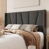Allewie Full Size Platform Bed Frame with Geometric Wingback Headboard, Boho Upholstered Bed with Wooden Slats Support, No Box Spring Needed, Easy Assembly, Dark Grey view 4