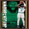 Trends International NBA Boston Celtics - Jaylen Brown 21 Wall Poster, 14.725" x 22.375", Mahogany Framed Version view 1