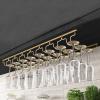 Gold Wine Glass Rack Hanging Metal 304 Stainless Steel Under Cabinet Shelf Stemware Racks Wine Champagne Goblets Holder for Kitchen Bar Pub (Size : 91x28x5.5cm) view 1