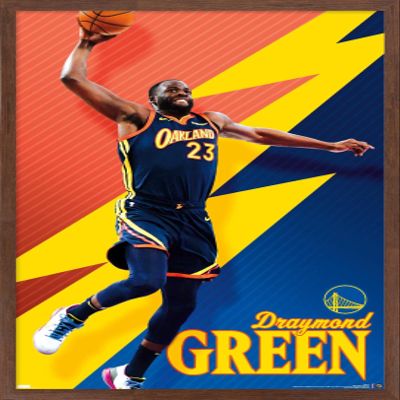 Trends International NBA Golden State Warriors - Draymond Green 21 Wall Poster, 14.725" x 22.375", Mahogany Framed Version