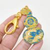 Fengshuibringluck Feng Shui Fengshui HuLu Double Crane Longevity Stay Healthy Amulet Keychain, Blue, 12.5*3.5cm/4.7*1.3in view 2