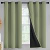 100% Blackout Curtains for Living Room, Thermal Insulated Blackout Curtains 63 inch Length Heat and Full Light Blocking Curtains Window Drapes for Bedroom with Black Backing, Sage, 2 Panels, W42 x L63 view 1