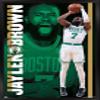 Trends International NBA Boston Celtics - Jaylen Brown 21 Wall Poster, 14.725" x 22.375", Black Framed Version view 1