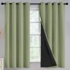 100% Blackout Curtains for Living Room, Thermal Insulated Blackout Curtains 63 inch Length Heat and Full Light Blocking Curtains Window Drapes for Bedroom with Black Backing, Sage, 2 Panels, W52 x L63 view 1