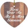 Designsify Christmas Tree Decoration, First Year As Mr & Mrs Simmons, Heart Ornament E, Gifts for Birthday Anniversary Valentines Mom Mothers Fathers Day Party, to Men Women Him Her Friend Mom view 1