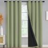 100% Blackout Curtains for Living Room, Thermal Insulated Blackout Curtains 96 inch Length Heat and Full Light Blocking Curtains Window Drapes for Bedroom with Black Backing, Sage, 2 Panels, W52 x L96 view 1