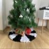 Black and White Christmas Tree Skirt Chunky Knit Round Christmas Tree Skirt for Xmas Holiday Decoration (45 inches) view 1