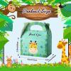Marspark 12 Pcs Safari Goodie Bags Safari Party Bags for Kids Jungle Party Decorations Animal Party Favor Treat Boxes Animal Themed Birthday Baby Shower Supplies view 3