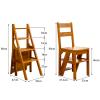 Foot Stools Ladder Wooden Folding 4 Step Chair Heavy Duty Anti-Slip Stepladder Bookshelf |Plant Stand |Dinner Chairs for Kitchen and Library view 2