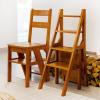 Foot Stools Ladder Wooden Folding 4 Step Chair Heavy Duty Anti-Slip Stepladder Bookshelf |Plant Stand |Dinner Chairs for Kitchen and Library view 3
