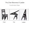Foot Stools Ladder Wooden Folding 4 Step Chair Heavy Duty Anti-Slip Stepladder Bookshelf |Plant Stand |Dinner Chairs for Kitchen and Library view 4