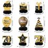 Zonon 70th Birthday Party Table Decorations for Men Women 35 Pcs Cheers to 70 Years Banner Tablecloth Black Gold Balloons Hanging Swirls Honeycomb Centerpieces Happy 70th Birthday Party Supplies view 2