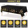 Zonon 70th Birthday Party Table Decorations for Men Women 35 Pcs Cheers to 70 Years Banner Tablecloth Black Gold Balloons Hanging Swirls Honeycomb Centerpieces Happy 70th Birthday Party Supplies view 3