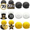 Zonon 70th Birthday Party Table Decorations for Men Women 35 Pcs Cheers to 70 Years Banner Tablecloth Black Gold Balloons Hanging Swirls Honeycomb Centerpieces Happy 70th Birthday Party Supplies view 4