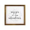 12"x12" Framed Wooden Sign Say Yes to New Adventures Rustic Farmhouse Wall Hanging Art Plaque with Wood Frame Home Decor for Living Room Kitchen Porch Door Novelty Gift view 1