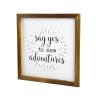12"x12" Framed Wooden Sign Say Yes to New Adventures Rustic Farmhouse Wall Hanging Art Plaque with Wood Frame Home Decor for Living Room Kitchen Porch Door Novelty Gift view 3