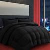AMGUI King Comforter Set 3 Pieces - Goose Down Alternative with 2 Pillow Shams - Extra Thick - Soft and Comfortable - Machine Washable (King,Black) view 1