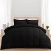 AMGUI King Comforter Set 3 Pieces - Goose Down Alternative with 2 Pillow Shams - Extra Thick - Soft and Comfortable - Machine Washable (King,Black) view 2