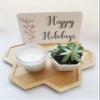 Christmas gift box Send a succulent gift box Happy Holidays gift package pre filled gift box. (Back engraving only-Gold, Card Style - Merry Christmas 4) view 2