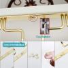 Gold Wine Glass Rack Hanging Metal 304 Stainless Steel Under Cabinet Shelf Stemware Racks Wine Champagne Goblets Holder for Kitchen Bar Pub (Size : 57x28x5.5cm) view 4
