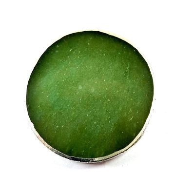 Natural Green Jade Stone Coaster Beautiful Silver Coaster Coffee Cup Mat with 75 to 85 mm Protection from Drink Rings Coasters for Drinks Absorbent by Crystal Reiki & Agate.