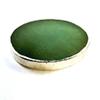Natural Green Jade Stone Coaster Beautiful Silver Coaster Coffee Cup Mat with 75 to 85 mm Protection from Drink Rings Coasters for Drinks Absorbent by Crystal Reiki & Agate. view 2